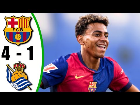 Barcelona vs Real Sociedad 4-1 - All Goals &amp; Highlights - 2025