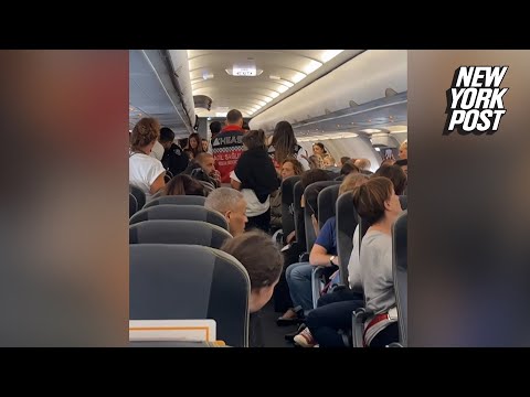 Woman gives birth on airplane as shocked passengers gawk