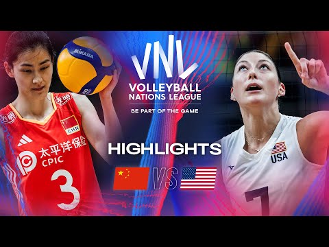 🇨🇳 CHN vs. 🇺🇸 USA - Highlights | Week 1 | Women&#039;s VNL 2024