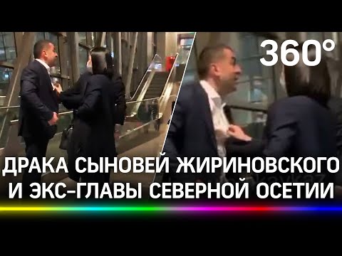 «Иди сюда, мразь!»: драка сыновей Жириновского и экс-главы Северной Осетии во Внуково. Видео