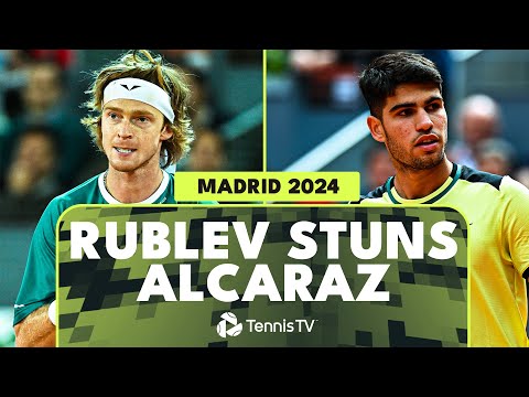 Andrey Rublev SHOCKS Double Defending Champion Carlos Alcaraz | Madrid 2024 Highlights