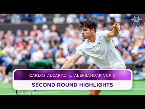 Emphatic from Alcaraz | Carlos Alcaraz vs Aleksandar Vukic | Highlights | Wimbledon 2024