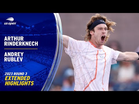 Arthur Rinderknech vs. Andrey Rublev Extended Highlights | 2023 US Open Round 3