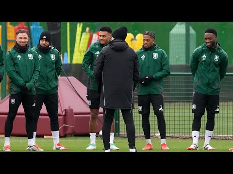 Aston Villa train ahead of Monaco UEFA Champions League match