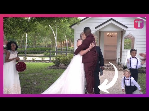 Father Of The Bride Brings Step Stool So Short Groom Can Kiss Wife On Altar