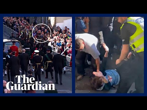 &#039;Andrew, you&#039;re a sick man&#039;: police drag heckler from crowd during Queen&#039;s procession