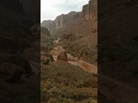 Грязе-селевой выброс в Чарынском каньоне (видео снято очевидцами)