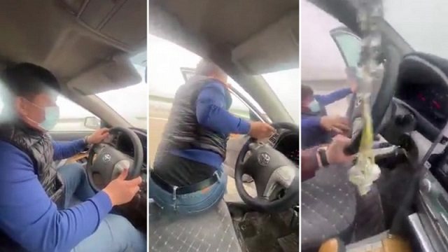 Наказан водитель, вышедший на ходу из авто и снявший это на видео
