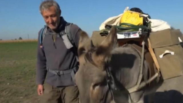 «Устал от рутины»: Немец отправился в путешествие по миру с ослом