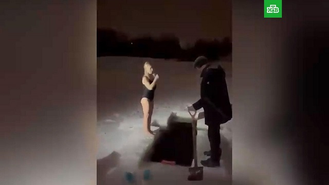 Поиск тела женщины, ушедшей под лёд на крещенских купаниях