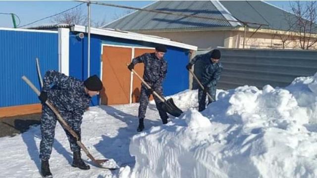 «Спасибо!»: Слушатели академии МВД Костаная убрали снег ветерану