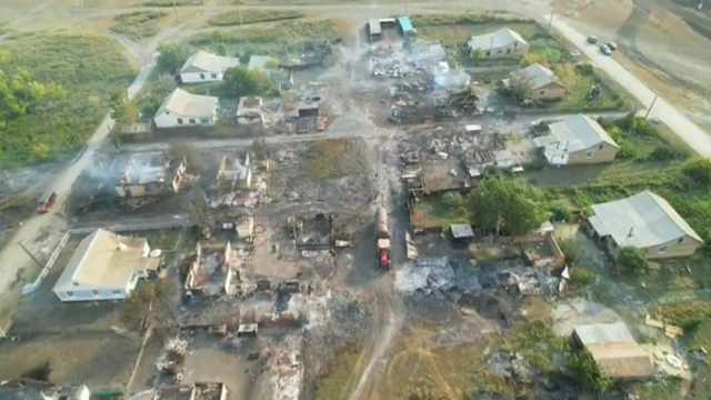 В Люблинке сгорело шесть домов, пожар уже потушен