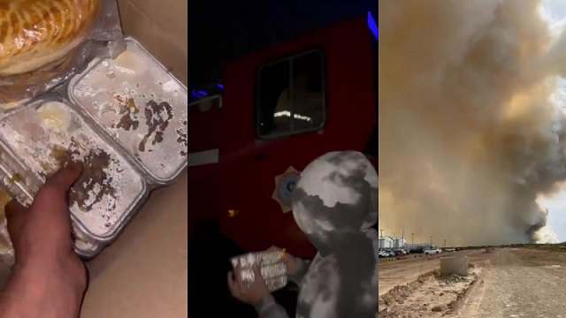 Жители привозят еду и воду пожарным в Астане