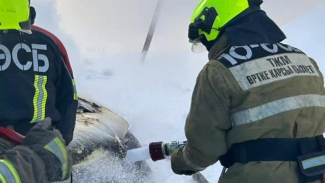 Автомобиль загорелся на морозе под Костанаем