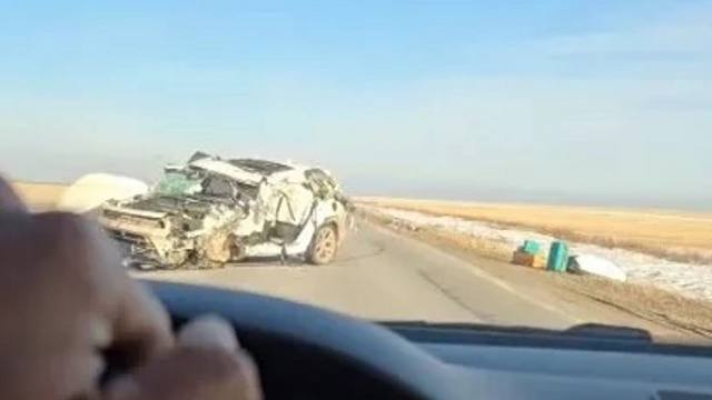 Лобовое столкновение произошло на костанайской трассе